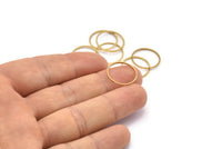 Brass Circle Connectors, 24 Raw Brass Textured Circle Connectors (17x0.8x1mm) BS 2071