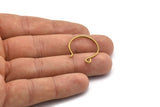 Brass Earring Wires, 50 Raw Brass Earring Wires With 1 Loop (24x22x1.2mm) BS 2138