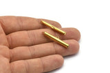 Brass Slide On End, 24 Raw Brass Slide On End Clasps for Seed Beads, Findings, Bracelets (30x4mm) BS 2121