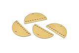 Semi Circle Pendant, 24 Raw Brass Semi Circle Charms With 10 Holes, Blanks (21x10.5x0.75mm) BS 2081
