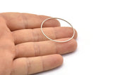 Silver Circle Connector, 24 Silver Tone Circle Connectors, Rings, Findings (35x0.8mm) BS 2093