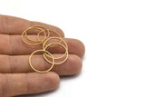 Brass Circle Connectors, 24 Raw Brass Textured Circle Connectors (19x0.8x1mm) BS 2070