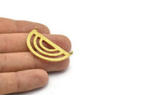 Brass Ethnic Pendant, 3 Raw Brass Semi Circle Pendant With 2 Loops (38x23x0.9mm) BS 1947
