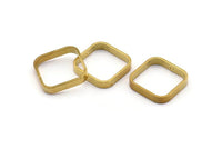 Brass Square Charm, 12 Raw Brass Square Connectors With 1 Hole, Minimalist Necklace Findings (16.5x2.9x0.9mm) BS 2343