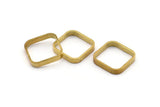 Brass Square Charm, 12 Raw Brass Square Connectors With 1 Hole, Minimalist Necklace Findings (16.5x2.9x0.9mm) BS 2343