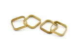 Brass Square Charm, 12 Raw Brass Square Connectors With 1 Hole, Minimalist Necklace Findings (16.5x2.9x0.9mm) BS 2343