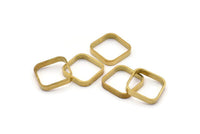 Brass Square Charm, 12 Raw Brass Square Connectors With 1 Hole, Minimalist Necklace Findings (16.5x2.9x0.9mm) BS 2343