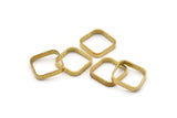 Brass Square Charm, 12 Raw Brass Square Connectors With 1 Hole, Minimalist Necklace Findings (16.5x2.9x0.9mm) BS 2343