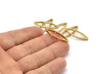 Pirinç Markiz Konnektörler, 2 Delikli 12 Ham Pirinç Markiz Şekilli Konnektör (9x28x3mm) BS 2337
