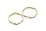 Brass Circle Rings, 24 Raw Brass Wavy Circle Rings, Charms (20.5x0.80x1.5mm) BS 2220