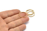 Brass Circle Rings, 24 Raw Brass Wavy Circle Rings, Charms (20.5x0.80x1.5mm) BS 2220
