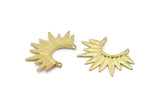 Brass Sunny Pendant, 2 Raw Brass Sunny Ethnic Pendants With 2 Loops, Findings, Charms (40.5x38x2.6mm) E207