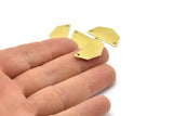 Raw Brass Pendant, 12 Raw Brass Five Edged Geometric Shape Blanks With 2 Holes (25x13x0.80mm) E165