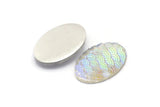 Fish Scale Cabochon, 12 Gray Resin Oval Cabochon (30x20x5mm) E314
