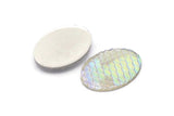 Fish Scale Cabochon, 6 Gray Resin Oval Mermaid Cabochon (40x30x6mm) E309
