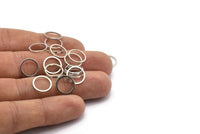 Silver Circle Connector, 50 Silver Tone Circle Connectors, Rings, Findings (11x0.80mm) BS 2419