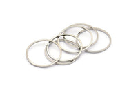 Silver Circle Connector, 50 Silver Tone Circle Connectors, Rings, Findings (19mm) BS 2420