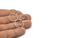 Silver Circle Connector, 50 Silver Tone Circle Connectors, Rings, Findings (19mm) BS 2420