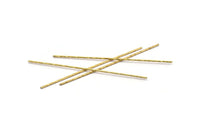 Brass Textured Tube, 24 Raw Brass Textured Tubes, Beads (1.5x100mm) BS 2222