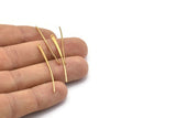 Brass Stud Earring Wires, 12 Raw Brass Needle Bar Earring Wires with 1 Hole (40x2.5x1mm) BS 2292
