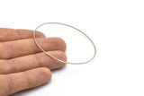 Silver Circle Connector, 12 Silver Tone Circle Connectors (60x0.80mm) BS 2412