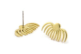 Earring Studs, 6 Raw Brass -  Spider Stud Earrings - Brass Earrings - Earrings (19x12x1.2mm) N1617