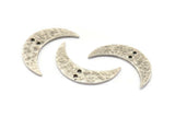 Çekiçle İşlenmiş Ay Hilal Charm, 2 Delikli 1 Antik Gümüş Kaplama Pirinç Çekiçle İşlenmiş Ay (30x8x1,2 mm) N0387 H0037