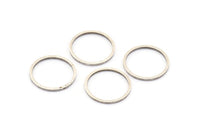 16mm Silver Rings - 24 Antique Silver Brass Circle Connectors (16mm) Bs 1098 H0002