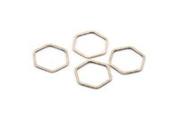 Açık Petek Yüzük, 25 Antik Gümüş Kaplama Pirinç Altıgen Yüzük, Tılsımlar (16x1mm) BS 1223 H0071