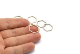 Açık Petek Yüzük, 25 Antik Gümüş Kaplama Pirinç Altıgen Yüzük, Tılsımlar (16x1mm) BS 1223 H0071