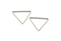 Brass Triangle Charm, 24 Antique Silver Plated Brass Open Triangle Ring Charms (29x0.8x2mm) Bs 1195 H0051
