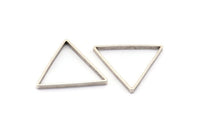 Brass Triangle Charm, 24 Antique Silver Plated Brass Open Triangle Ring Charms (29x0.8x2mm) Bs 1195 H0051