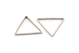 Brass Triangle Charm, 24 Antique Silver Plated Brass Open Triangle Ring Charms (29x0.8x2mm) Bs 1195 H0051