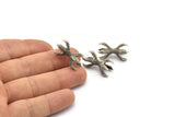 Dragon Claw Connector, 2 Antique Silver Plated Dragon Claw Connectors For 10mm Beads (23x11mm) N0085 H0141