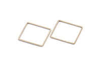Square Geometric Charm, 24 Antique Silver Plated Brass Square Connectors (20mm) BS 1121 H0097