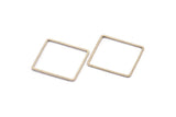 Square Geometric Charm, 24 Antique Silver Plated Brass Square Connectors (20mm) BS 1121 H0097