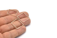 Square Geometric Charm, 24 Antique Silver Plated Brass Square Connectors (20mm) BS 1121 H0097