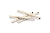 Tiny Necklace Bar, 6 Antique Silver Plated Brass Bars, Necklace, Earring Findings (3x3x50mm) D0244 H0095