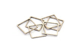 Square Wire Ring, 25 Antique Silver Plated Brass Square Connectors (14mm) Bs-1118 H0059