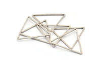 Üçgen Charm, 25 Antik Gümüş Kaplama Pirinç Üçgen (24x24x24mm) Bs-1125 H0049