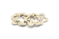 Floral Choker Finding, 5 Antique Silver Plated Brass Flowers, Connectors (20x1mm) Bs 1325 H0072