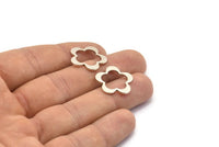 Floral Choker Finding, 5 Antique Silver Plated Brass Flowers, Connectors (20x1mm) Bs 1325 H0072