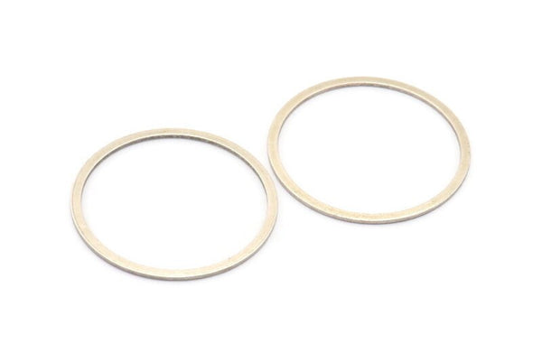 40mm Circle Connector, 5 Antique Silver Plated Brass Circle Connectors (40x2x1mm) Bs 1326 H0087