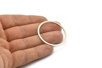 40mm Circle Connector, 5 Antique Silver Plated Brass Circle Connectors (40x2x1mm) Bs 1326 H0087