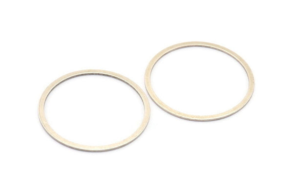 40mm Circle Connector, 5 Antique Silver Plated Brass Circle Connectors (40x2x1mm) Bs 1326 H0087