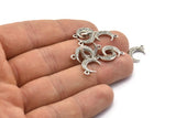 Gümüş Hilal Kolye, 12 Antik Gümüş Kaplamalı Pirinç Dokulu Boynuz Tılsımı, Kolye, Mücevher Parçası (12x3.50x3mm) N0304