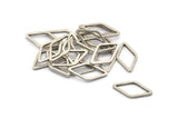 Açık Kesim Pırlanta, 25 Antik Gümüş Kaplama Açık Pırlanta Yüzük Tılsımı (9x17x1mm) D0029 H0102
