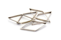 Antik Gümüş Pirinç Pırlanta Takı, 12 Antik Gümüş Kaplama Pirinç Geniş Kesim Açık Pırlanta Yüzük Takısı (14x30x2x0,80mm) D0194