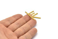 Tiny Bar Pendant, 24 Raw Brass Necklace Bars With 1 Hole (30x2.5x0.80mm) E390