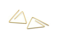 Gold Triangle Earring, 6 Gold Brass Wire Triangle Earring Charms With 1 Hole, Pendants, Findings (29x29x1mm) E542
